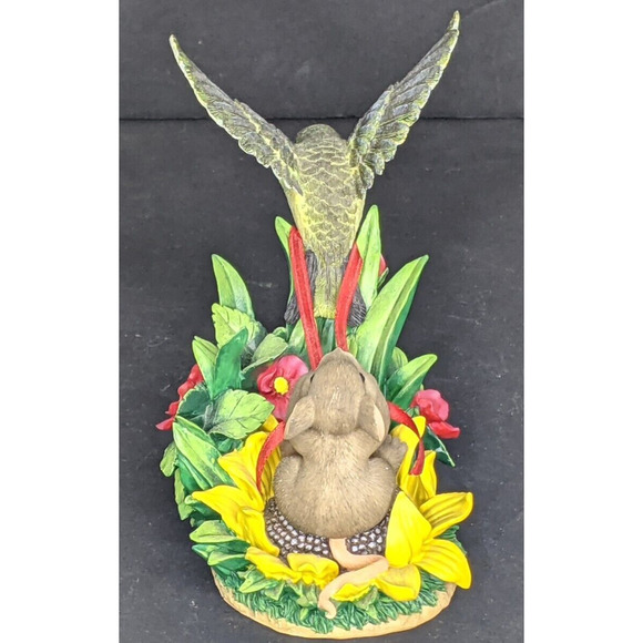 Fitz & Floyd Charming Tails Hang’in Tight To Summer Fun Mouse & Hummingbird RARE - Picture 5 of 7